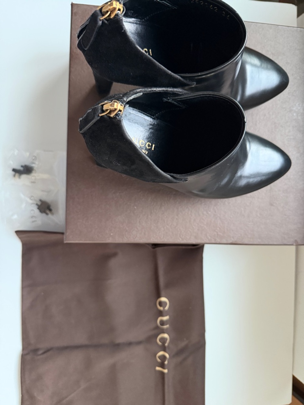 Gucci Black Leather Platform High-Heel Ankle Pumps - Picture 6 of 8
